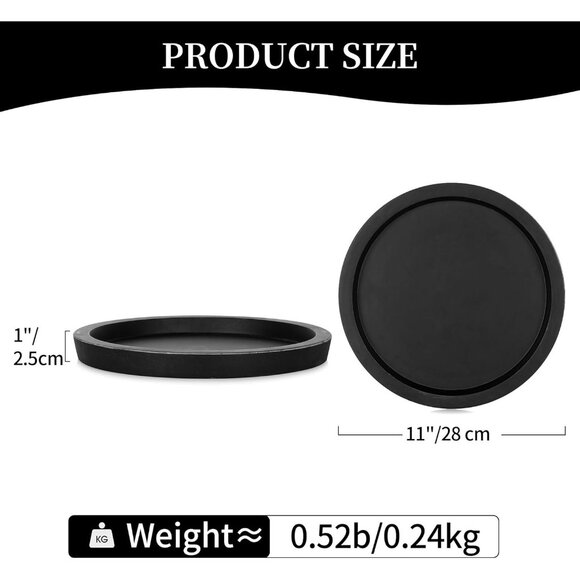 Amazon.com: Romadedi Black Decorative Candle Tray - Round  Candle Plate Holder Tray Black Round Wood Decorative Candle Plate Rustic